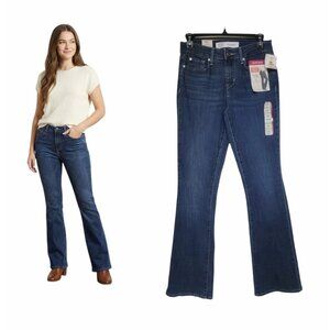 Signature Levi Strauss Women Shaping Jean 2M W26 Mid Rise Bootcut Blue Denim New